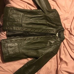 Olive Green Leather Jacket